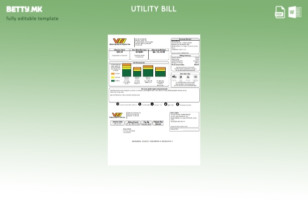 Шаблон за комунални сметки (верзија) во модерен стил на САД Невада Ватерло North